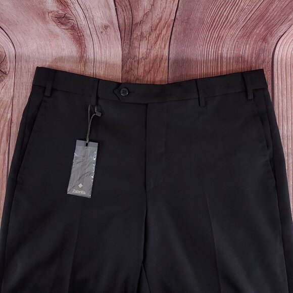 *READ DESC* NWT Zanella Mens Size 34 Devon Black 100% Wool Pants Made in Italy - Picture 4 of 13